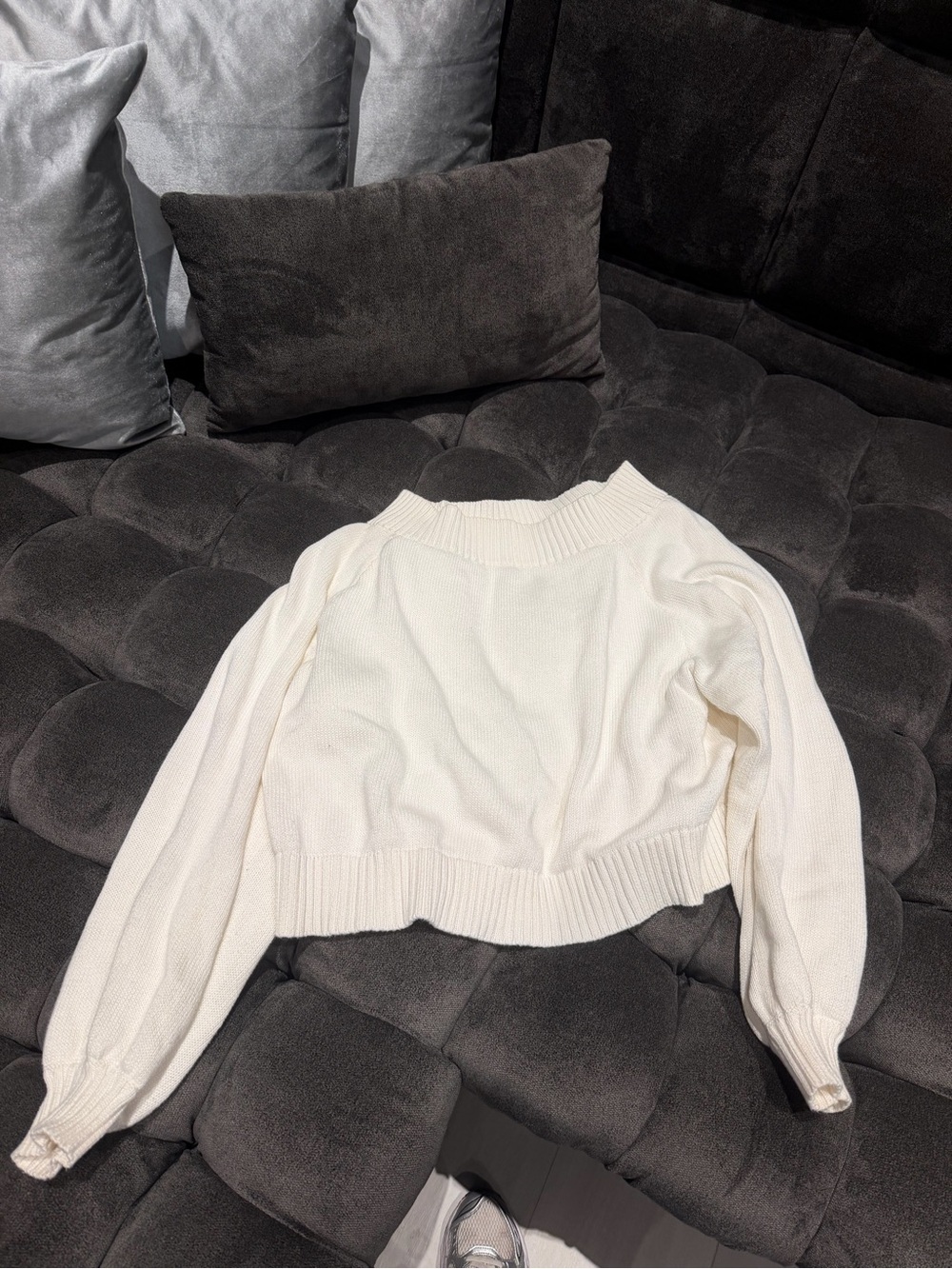 WeWoreWhat Off-Shoulder Cream Sweater